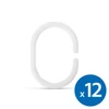 Kép 1/3 - Zuhanyfüggöny-karika - műanyag, ovális - 12 db / csomag