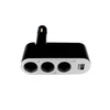 Kép 1/4 - Szivargyújtóaljzatba csatlakoztatható 3-as elosztó + 1A USB csatlakozás