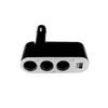 Kép 1/4 - Szivargyújtóaljzatba csatlakoztatható 3-as elosztó + 1A USB csatlakozás