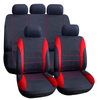 Kép 1/4 - Autós üléshuzat szett - piros / fekete - 9 db-os - HSA007