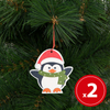 Kép 1/3 - Karácsonyfadísz szett - pingvin - fából - 8 x 6 cm