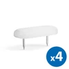 Kép 1/4 - Műanyag bútor csúszótalp - szeggel, fehér - 43 x 18 mm - 4 db / csomag
