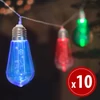 Kép 1/2 - LED fényfüzér - Villanykörte - 10 LED - 1,9 méter - színes - 2 x AA