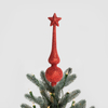 Kép 3/3 - Karácsonyfa csúcsdísz - 18,5 cm - piros