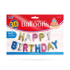 Kép 2/2 - 3D Születésnapi "Happy Birthday" lufi - többszínű