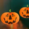 Kép 3/3 - Halloween-i tökös lampion - akasztható - 26 cm