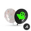 Kép 1/3 - Halloween-i lufi szett - foszforeszkáló - 6 db / csomag