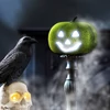 Kép 1/3 - Halloween-i RGB LED dekor - habszivacs tök - zöld - 11 cm