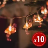 Kép 1/2 - LED fényfüzér - flamingó - 1,1 m - 10 LED - melegfehér - 3 x AA