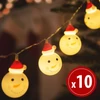 Kép 1/2 - LED fényfüzér - hóember - 10 LED - 1,1 méter - melegfehér - 3 x AA
