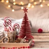 Kép 7/8 - Mini dekor műfenyő - glitteres - 18 cm - 4 szín