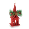 Kép 3/3 - Karácsonyi glitteres templom akasztóval - 16 x 6,5 cm - piros