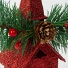 Kép 2/3 - Karácsonyi glitteres templom akasztóval - 16 x 6,5 cm - piros