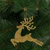 Kép 7/7 - Karácsonyfadísz - glitteres rénszarvas - 12 cm - piros/arany/ezüst - 4 db / csomag