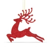 Kép 3/7 - Karácsonyfadísz - glitteres rénszarvas - 12 cm - piros/arany/ezüst - 4 db / csomag