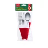 Kép 3/4 - Karácsonyi evőeszköz dekor - mikulássapka - 17 cm - 3 féle - 6 db / csomag