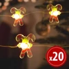 Kép 1/3 - LED fényfüzér - cukorbot - 2,2 m - 20 LED - melegfehér - 2 x AA