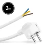 Kép 1/2 - Hálózati szerelhető tápkábel dugóval - 3 m kábellel - 3 x 1,5 mm² - fehér