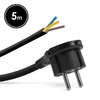 Kép 1/3 - Szerelhető hálózati dugó - műanyag füllel - 5 m kábellel - 3 x 1,5 mm2 - fekete