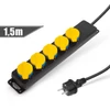 Kép 1/2 - Kültéri elosztó fedéllel - 1,5 m - 5 x 230V - 3 x 1,5 mm2, gumi  - IP44