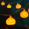 Kép 1/3 - Halloween-i LED-es fényfüzér - tök - 12 LED - 2 x AA - 2 m