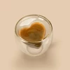 Kép 1/3 - Duplafalú üvegpohár - szív formával - 180 ml