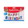 Kép 2/2 - 3D Születésnapi "Happy Birthday" lufi - többszínű - 33 cm