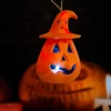 Kép 1/4 - Halloween-i LED lámpa - felakasztható - narancs / fekete - elemes