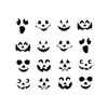 Kép 2/2 - Halloween-i fólia matrica szett - fekete tök arcok - 16 db / csomag