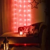 Kép 1/3 - Fényfüggöny - 48 db piros LED - 60 x 120 cm - 2 x AA