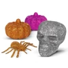Kép 2/3 - Halloween-i dekoráció szett - pók, koponya, 2 db tök - glitteres