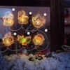 Kép 1/3 - Karácsonyi LED-es fényfüzér - gél ablakmatrica - 6 LED - 2 x AA