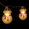Kép 1/3 - LED fényfüzér - hóember - 10 LED - 1,35 méter - melegfehér - 2 x AA