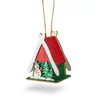 Kép 3/5 - Karácsonyi LED dekor házikó - melegfehér - fa - 2 féle - 6,9 x 8,9 x 6 cm - 12 db / display