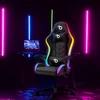 Kép 2/4 - RGB LED-es gamer szék - karfával, párnával - fekete