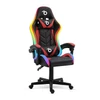 Kép 1/4 - RGB LED-es gamer szék - karfával, párnával - fekete / piros