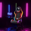 Kép 2/4 - RGB LED-es gamer szék - karfával, párnával - fekete / piros