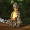 Kép 1/3 - Szolár Buddha gyertyával - 1 melegfehér LED - 12,5 x 8,5 x 19 cm