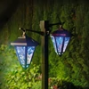 Kép 1/3 - LED-es szolár lámpa - kandeláber - 137 cm - fekete - hidegfehér
