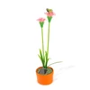 Kép 3/4 - Szolár színes virág - 8 x 8 x 32 cm - 10 melegfehér LED - piros