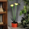 Kép 1/4 - Szolár színes virág - 8 x 8 x 32 cm - 10 melegfehér LED - sárga