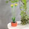 Kép 2/4 - Szolár színes virág - 8 x 8 x 32 cm - 10 melegfehér LED - sárga