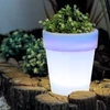 Kép 1/3 - Szolár virágcserép - 4 hidegfehér LED - 16,5 x 19 cm