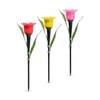 Kép 3/4 - LED-es szolár tulipánlámpa - sárga / piros / rózsaszín - 31 cm - 12 db / kínáló