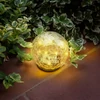 Kép 1/3 - Leszúrható szolár üveggömb - 12 cm - 15 melegfehér LED