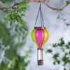 Kép 1/3 - Felakasztható szolár lámpa - hőlégballon - lángeffekt - 12 sárga LED - 11 x 11 x 37 cm