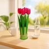 Kép 1/2 - Műnövény dekoráció - tulipán - piros - 26 x 6,5 cm