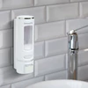 Kép 2/4 - Szappanadagoló - kézzel működtethető - 400 ml - fali - fehér