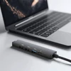 Kép 1/4 - Multifunkciós USB Hub - HDMI + Type-C 3.0 - 3xUSB-A, 1xType-C - 5 Gbps, 100 W - fekete