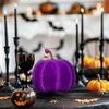 Kép 1/2 - Halloween-i tök dekoráció - 16,5 cm - lila - habszivacs - glitteres